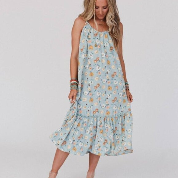 Floral Ruffle Midi Dress - Picture 1 of 4